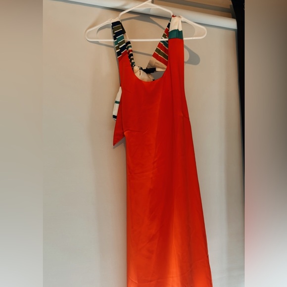 Lulu’s Red Orange Tie Back Mini Dress - Picture 3 of 3